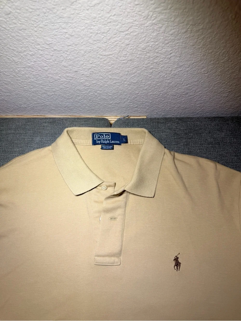 Polo by Ralph Lauren Tan Embroidered Pony Polo Shirt