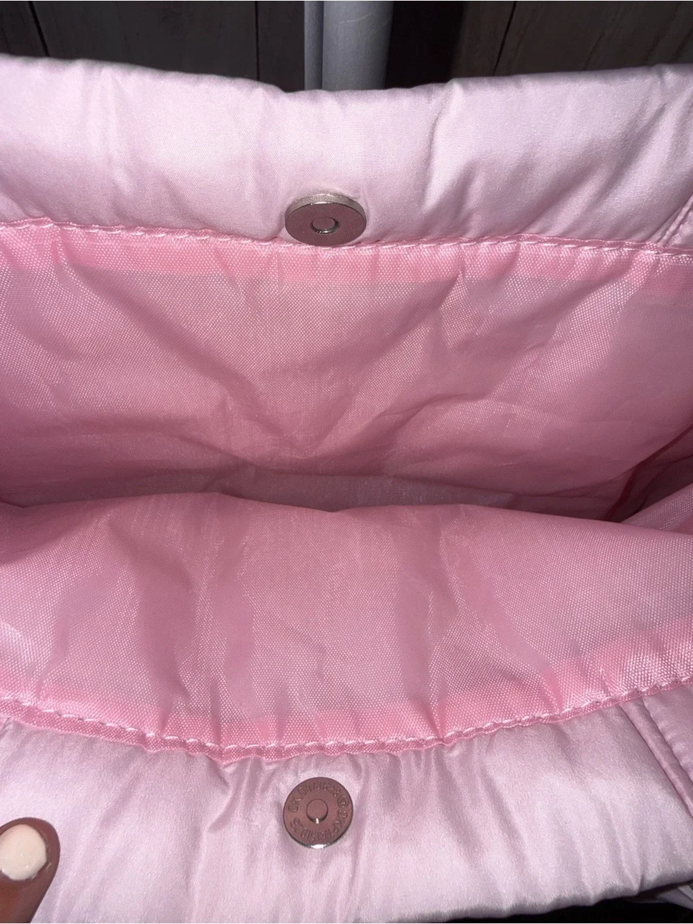 MAYIM Quilted Puffer Tote Bag – Light Pink – Magnetic Snap Closure
