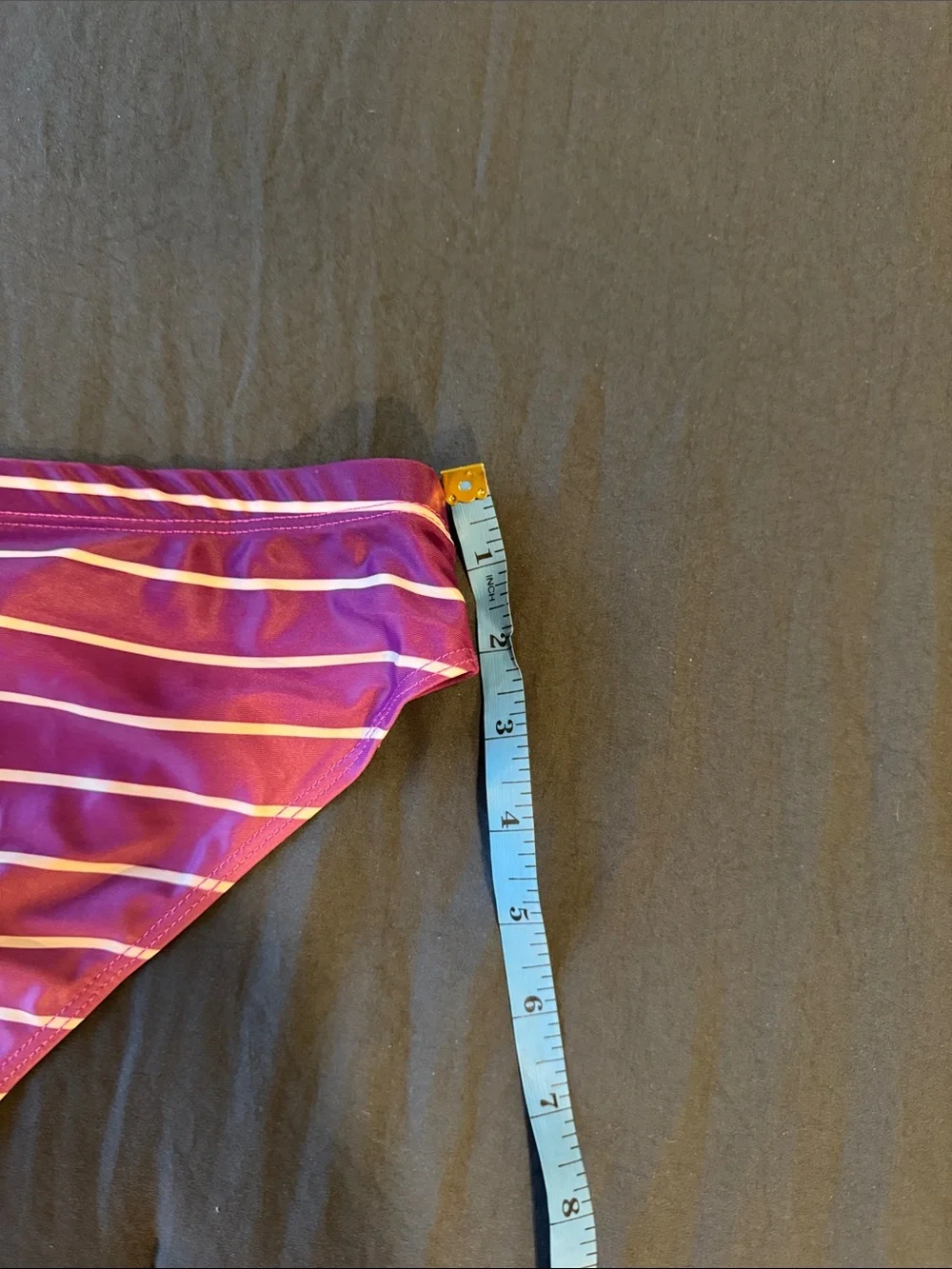 Men's Purple Striped Swim Trunks Unlined, Medium, Hombre Effect