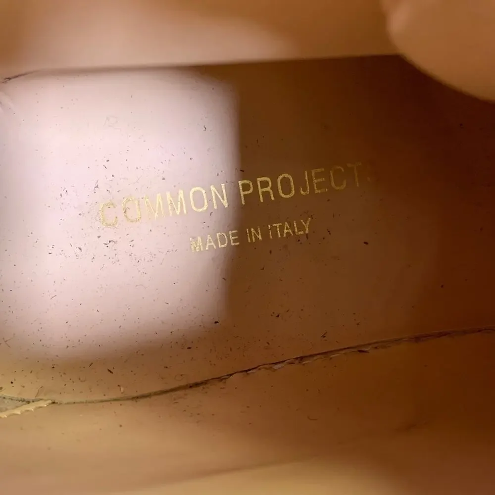 COMMON PROJECTS Size 8 Peach Leather High Top Sneakers