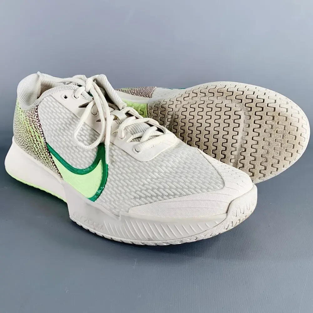 NIKE Size 12 Australian Open Pack White Green Mesh Lace-Up Sneakers