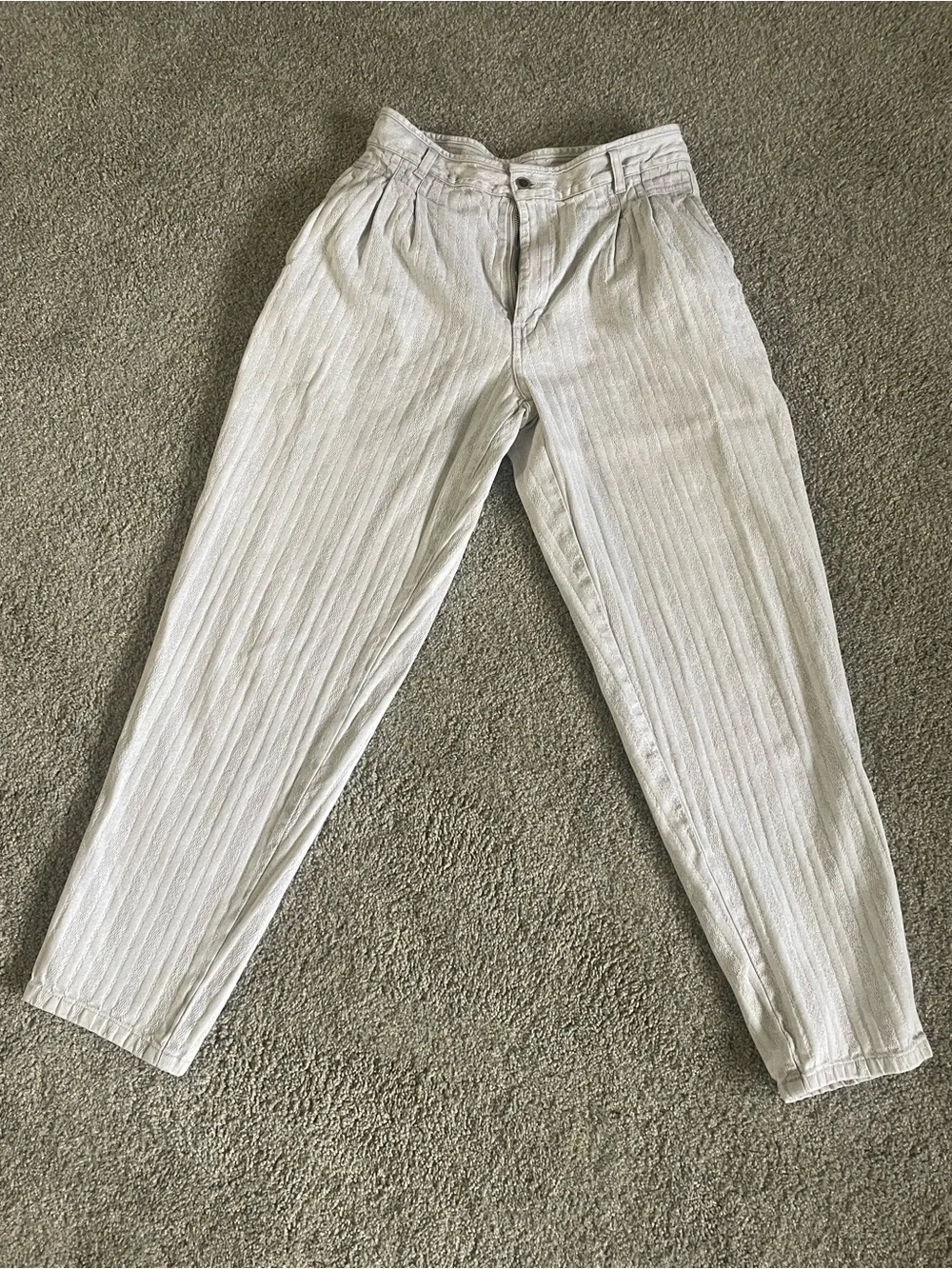 Vintage Zeppelin White Cotton Pants Waist 33 M 90s Y2K