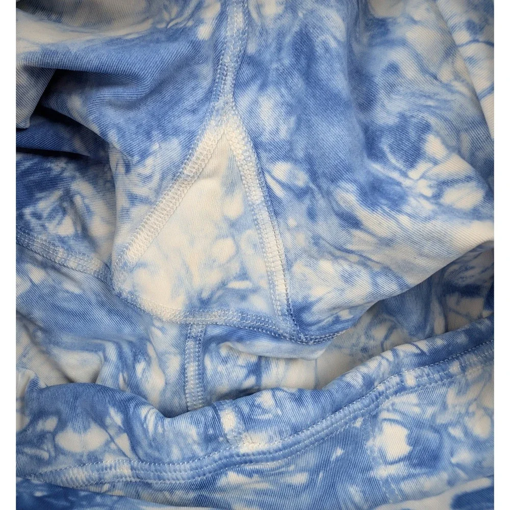Lululemon Wunder Under Leggings Womens 6 Blue Tie Dye Athletic Training Yoga Gym