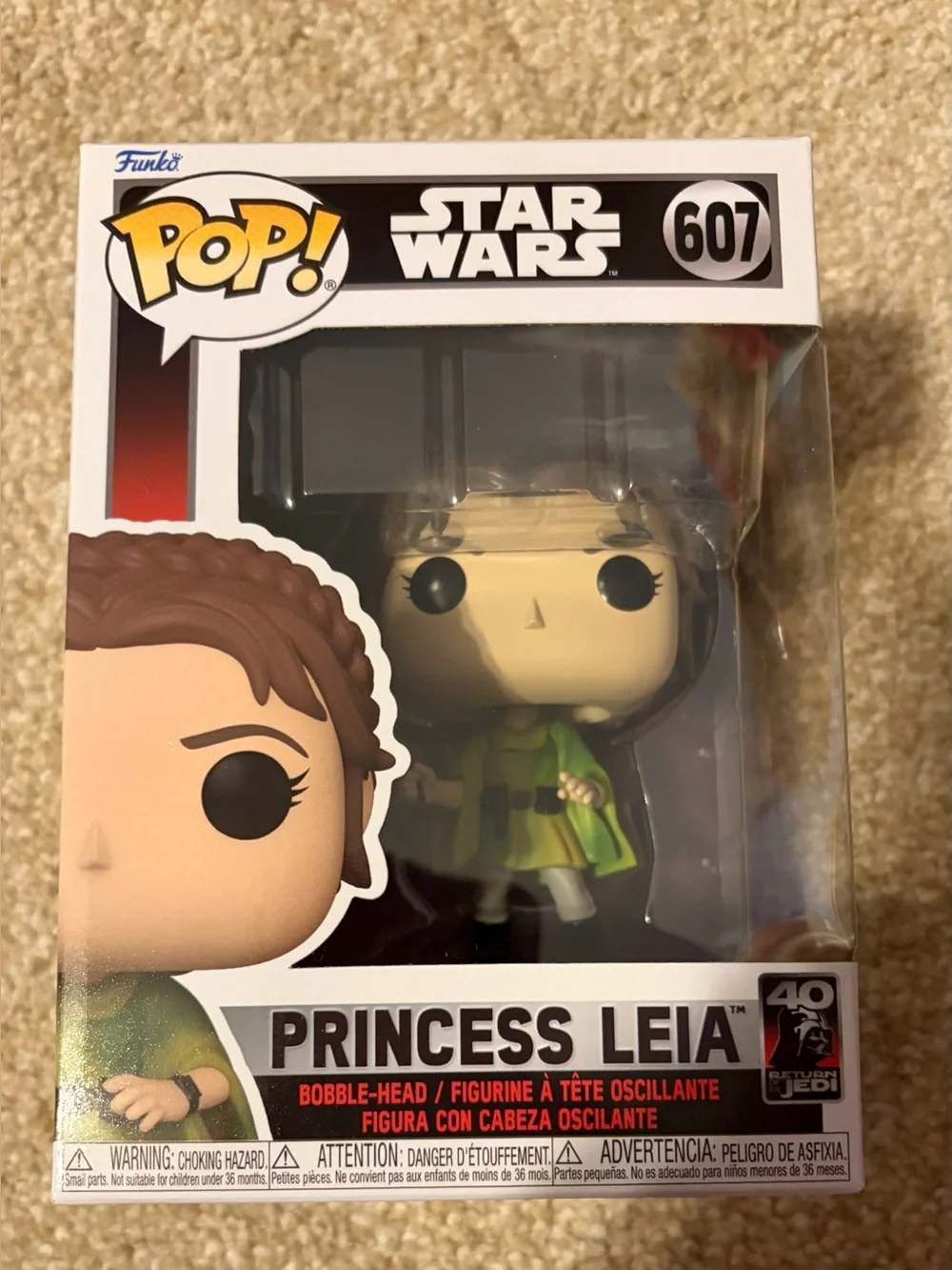 Funko Pop Star Wars Princess Leia Bobblehead #607 New
