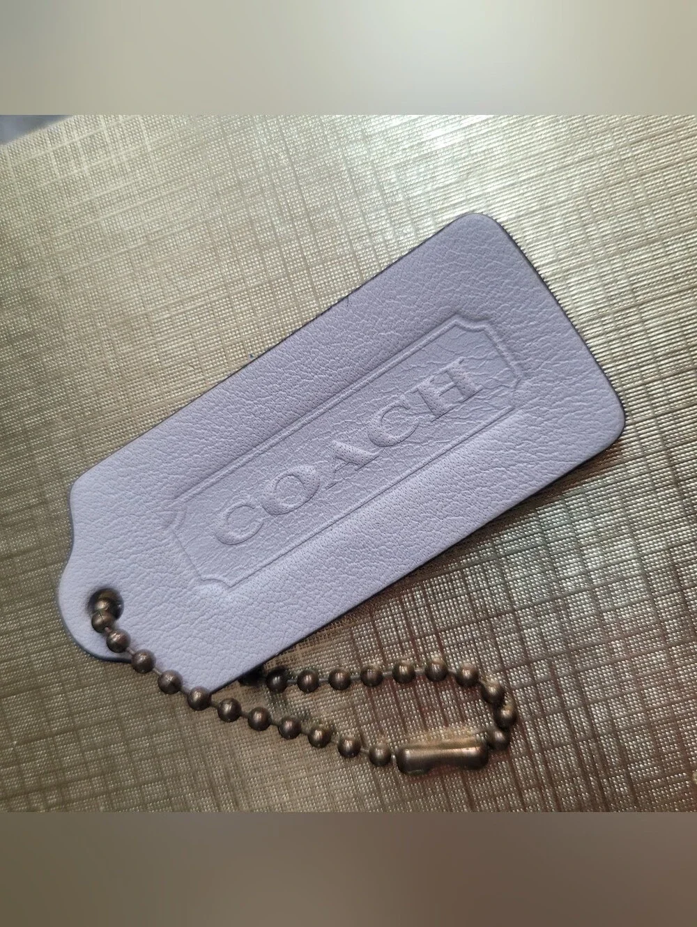 Coach Vintage White Leather Tag