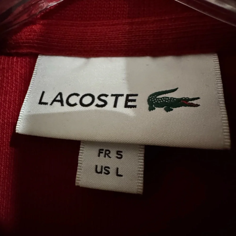 Red Lacoste Quarter Zip Vest
