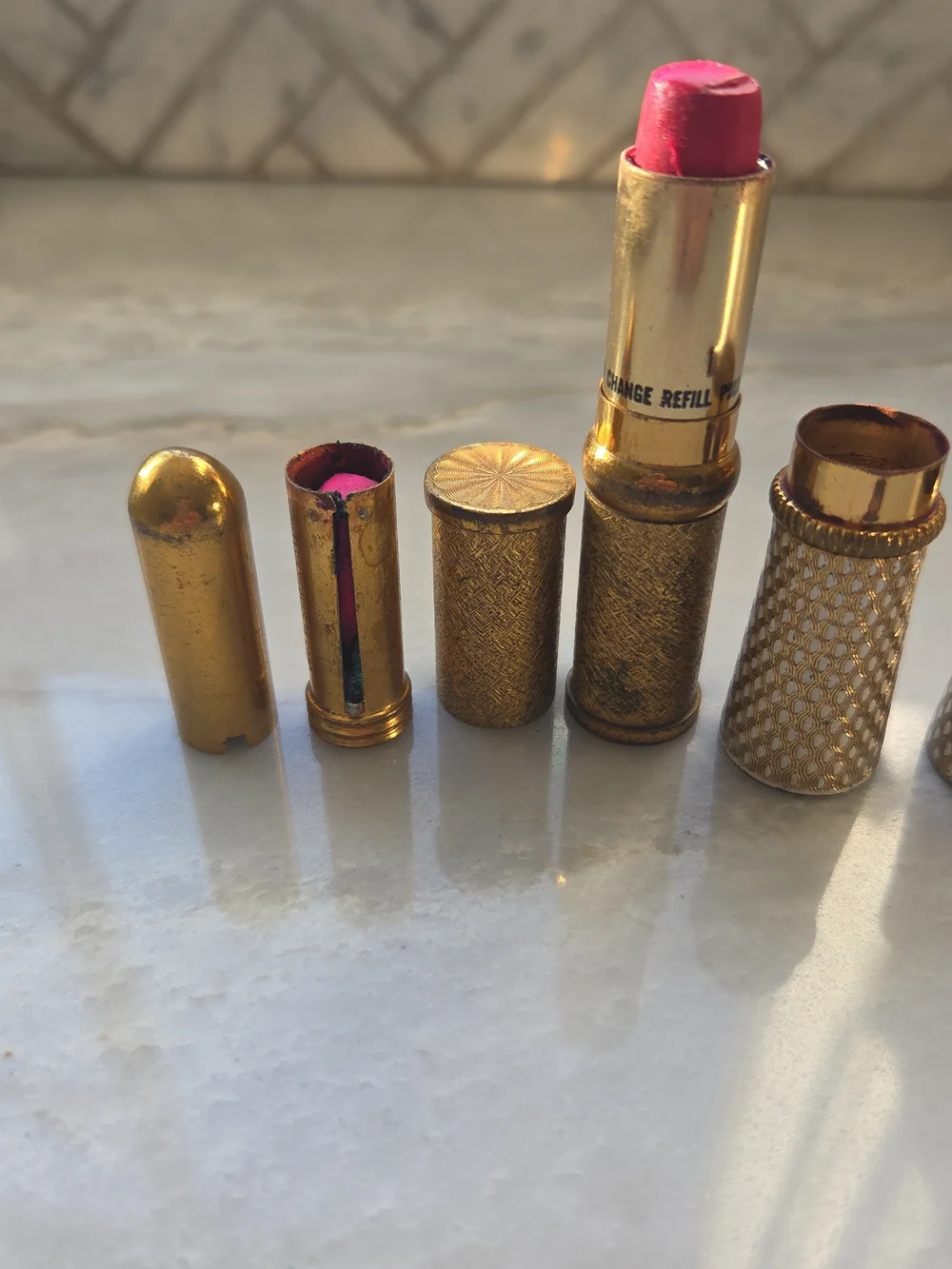 Vtg Revlon Futurama Lipstick Case Lot 577 563 Revlon Snow Rose N40