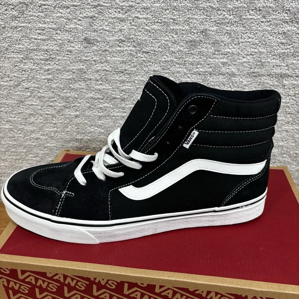 VANS Filmore Hi Suede Canvas Black White Men's Size 13 Skate Sneakers