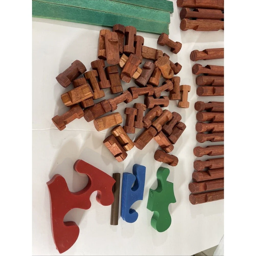 Lot Of Original Lincoln Logs Assortment 65 Pieces