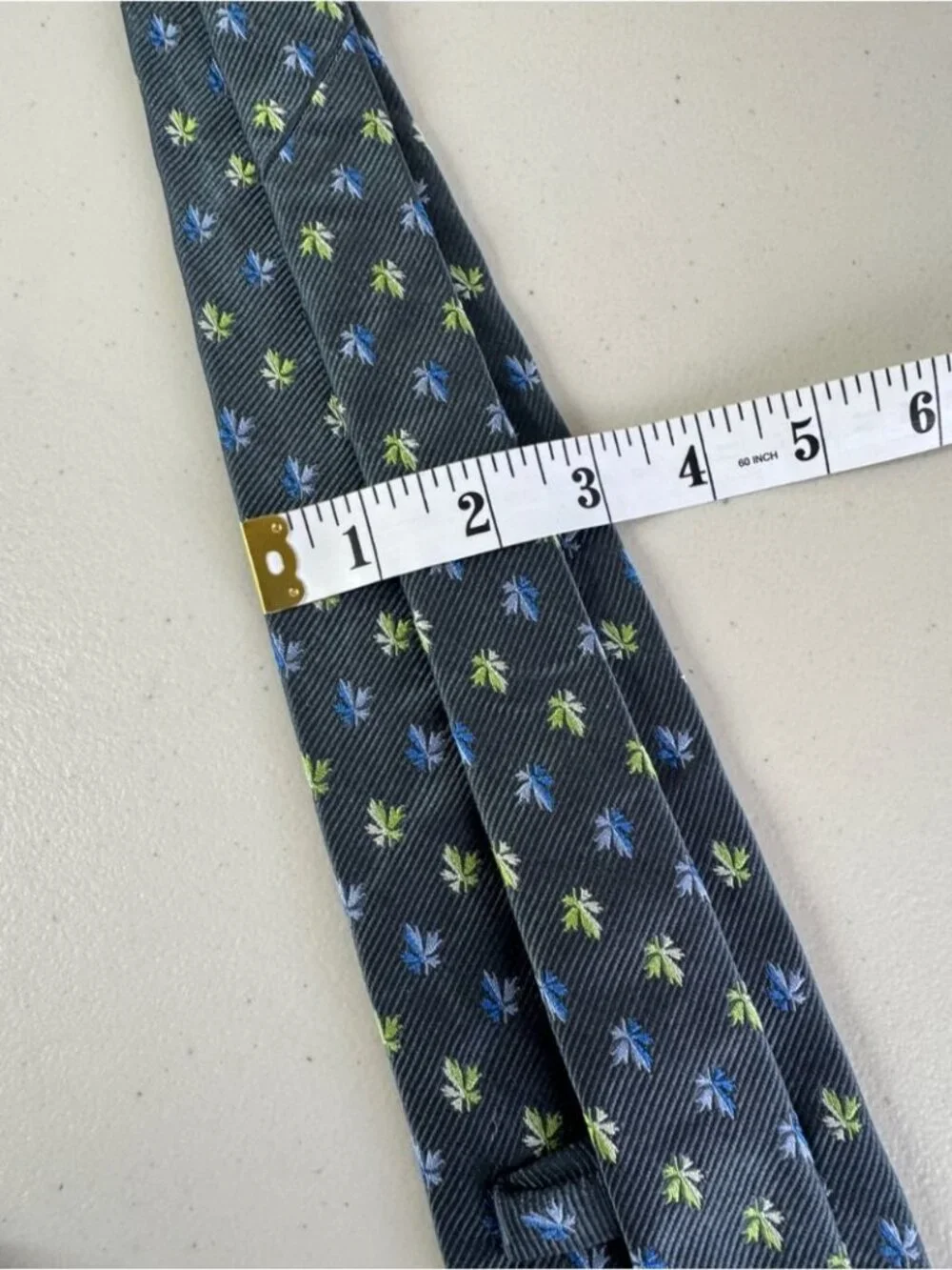 Berend Dewitt 100% Silk Necktie 5 Fingers Leaf Print German Designer Luxury Tie