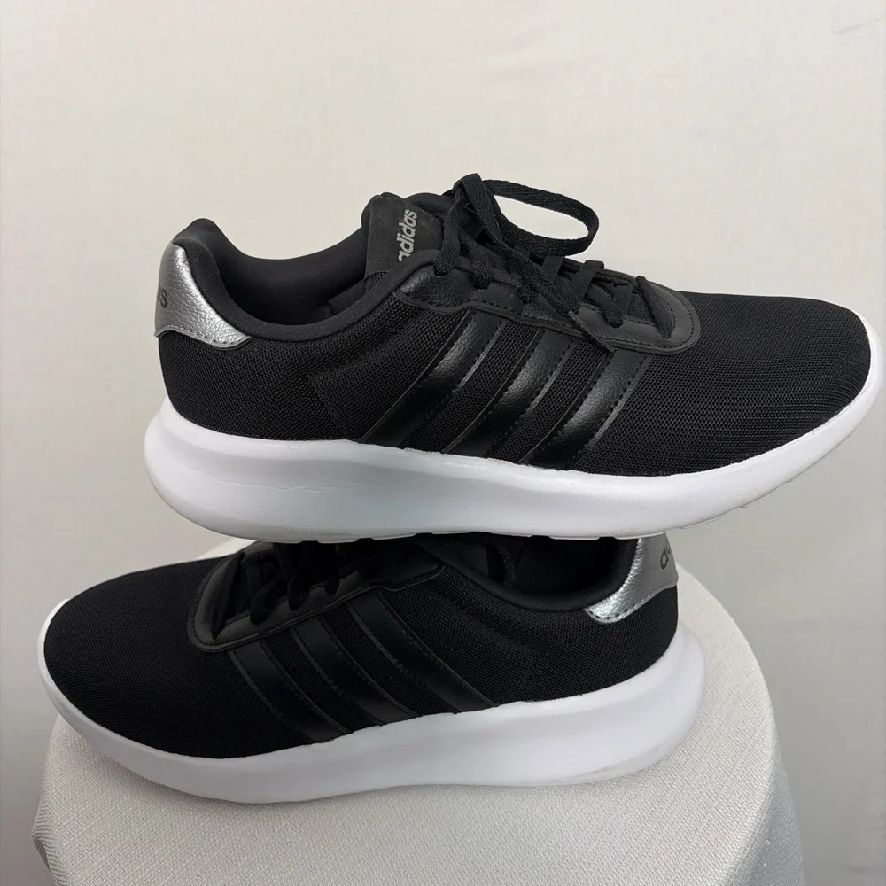 Adidas Men’s Size 8.5 Lite Racer Black Running Shoes(B72)✨✨