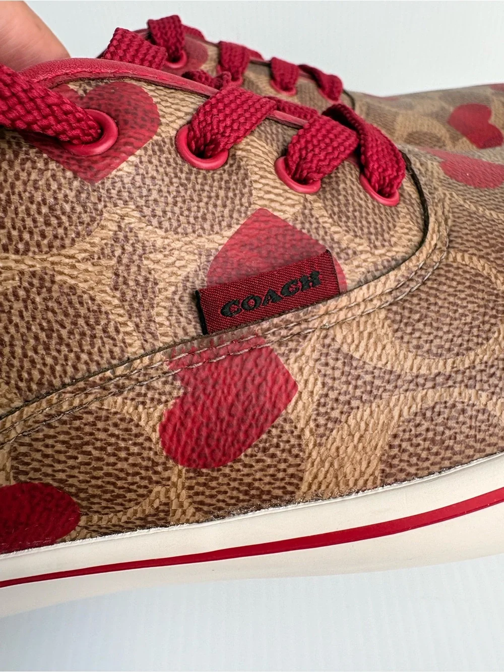 Coach hearts red canvas