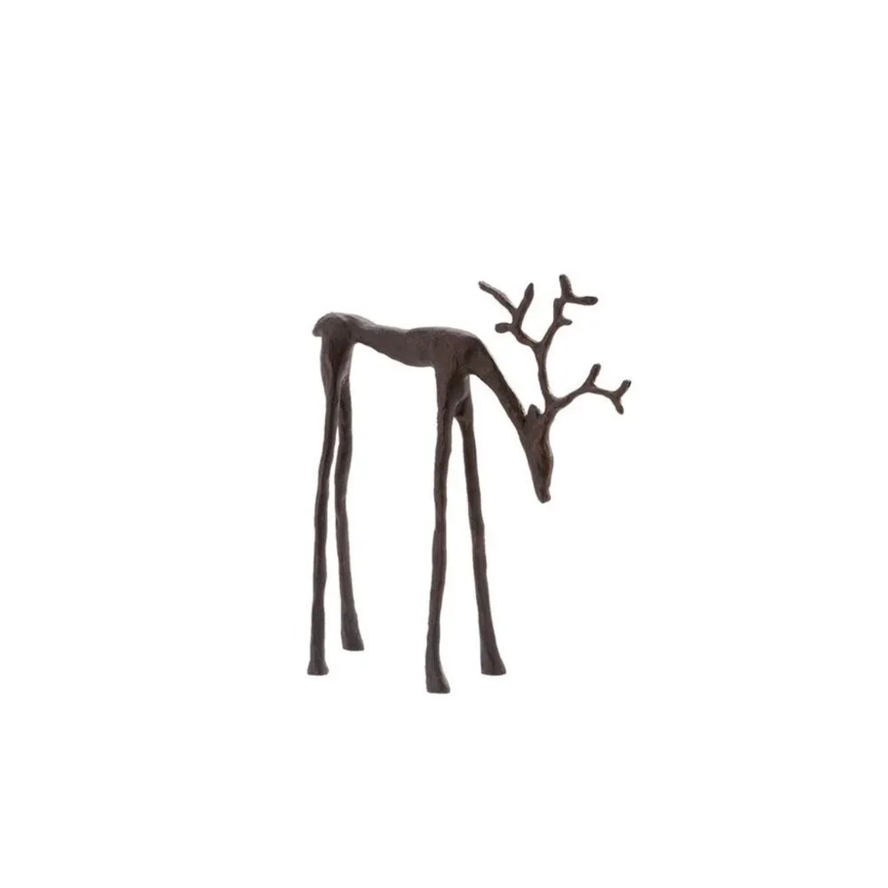 New Pottery Barn Reindeer Sculpted Bronze Black Small NWT