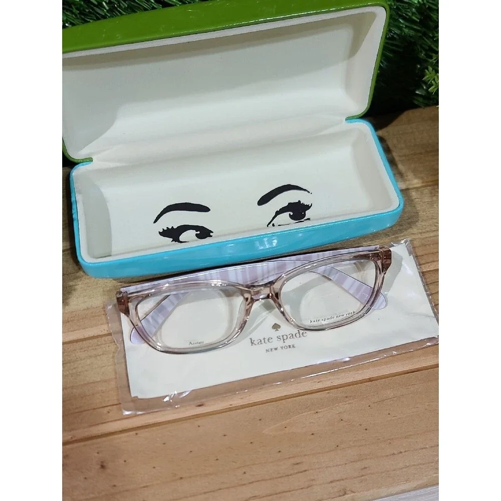 Kate Spade Brylie Eyeglasses - QGX Beige Strip White New