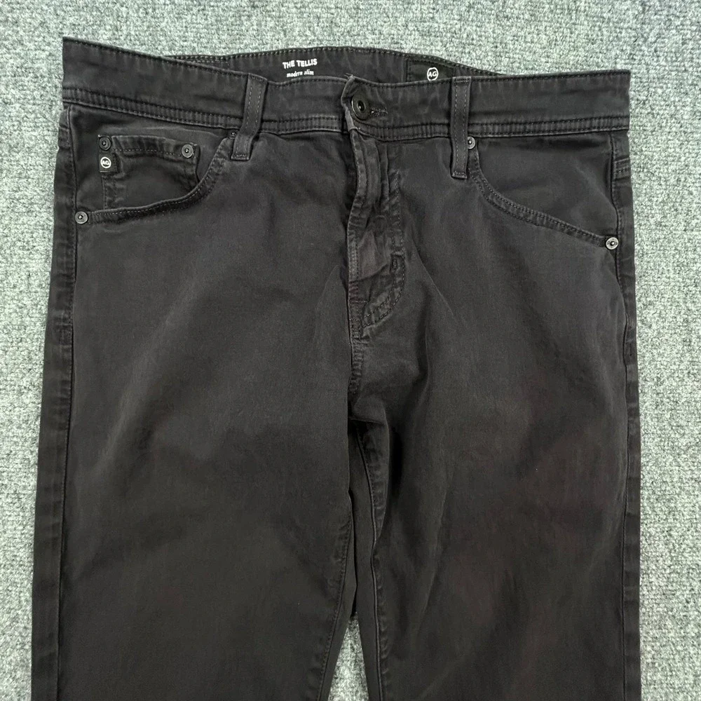 AG Adriano Goldschmied The Tellis Jeans Mens 32.34 Black Modern Slim Denim Pants
