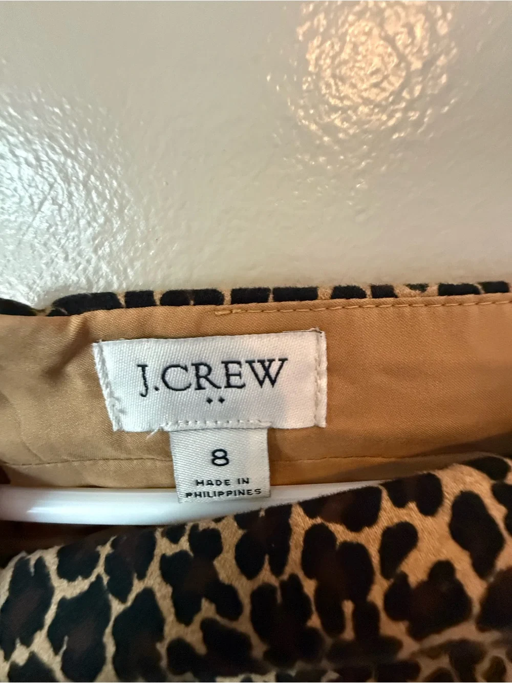 J. Crew Leopard Print Pencil Skirt in Beige and Black Size 8