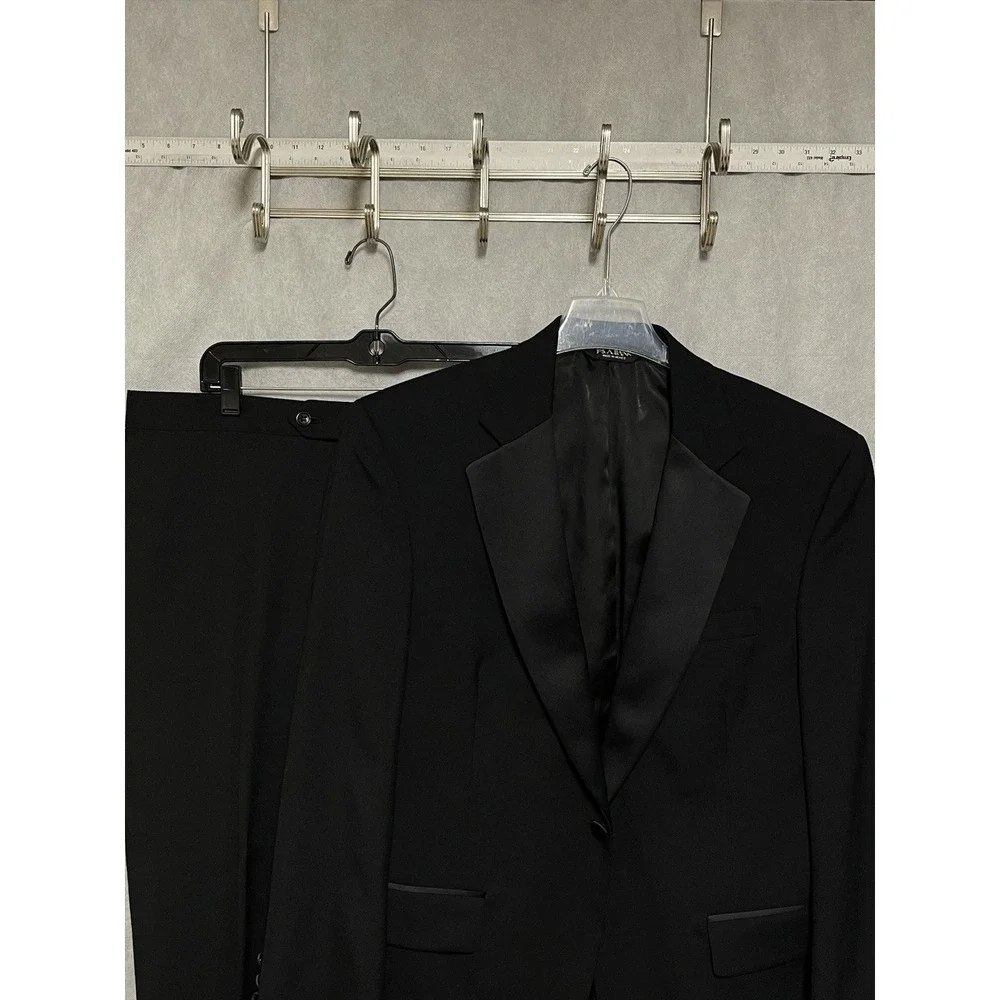 Jos A Bank Tuxedo Suit Men 40S Blk 1B Wool Wedding Prom Mason Formal W34X29 Luxe