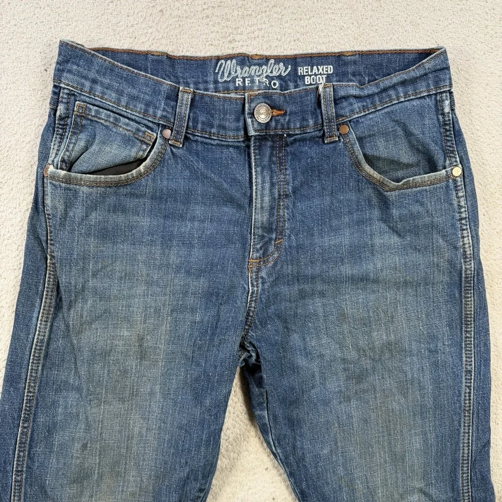 Wrangler Retro Jeans Mens 32x30 Relaxed Boot Blue Denim Cotton Cowboy Western