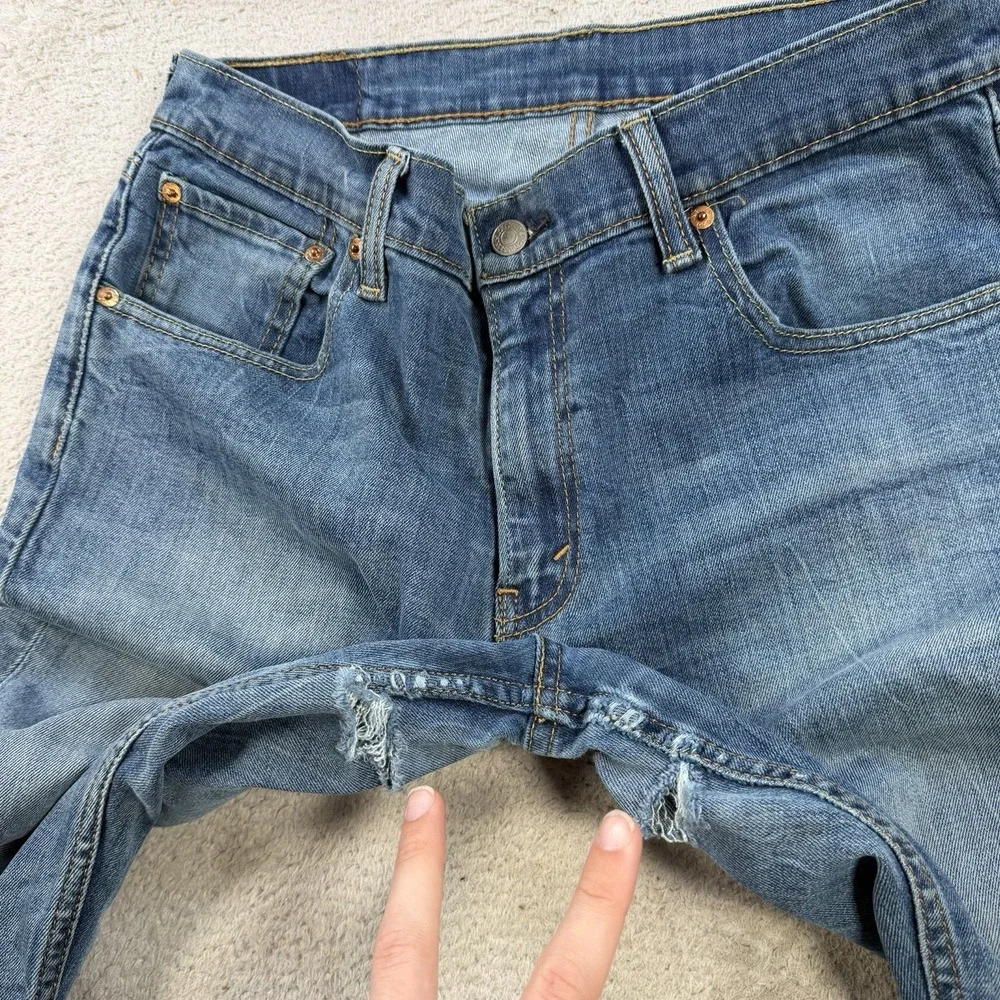 Levis 527 Jeans Mens 33x34 Slim Bootcut Blue Denim Cotton Medium Wash Pants