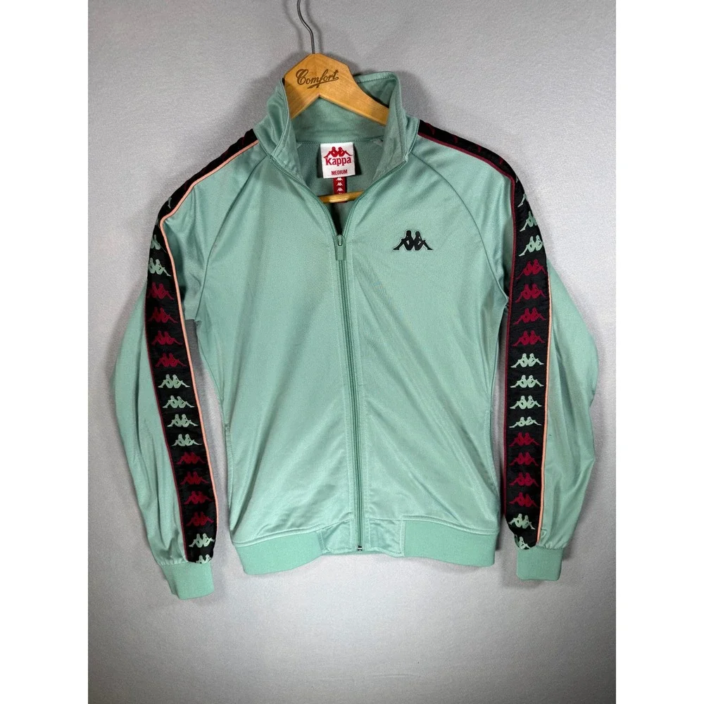 Kappa Banda Track Jacket Mint Green Omini Logo Tape Zip Mens Medium Streetwear