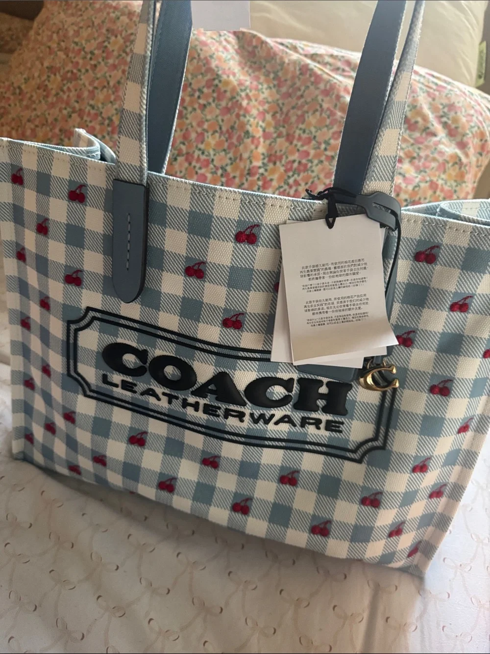 Coach gingham tote