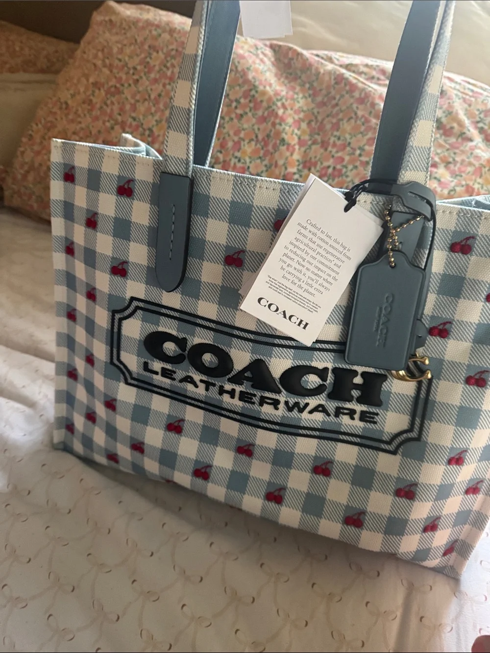 Coach gingham tote