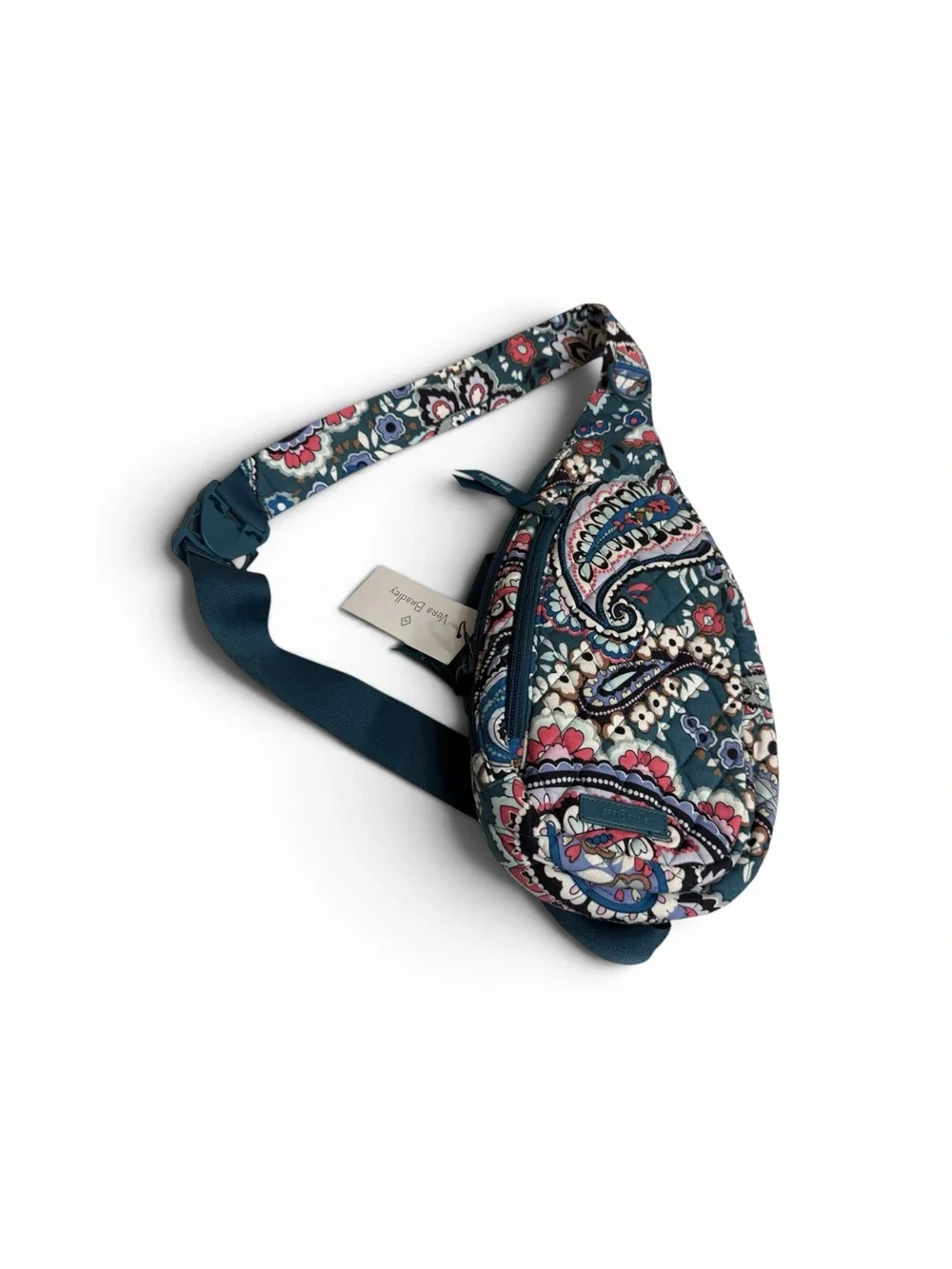 Quilted Crossbody essential compact sling backpack in  Haymarket Paisley Jewel