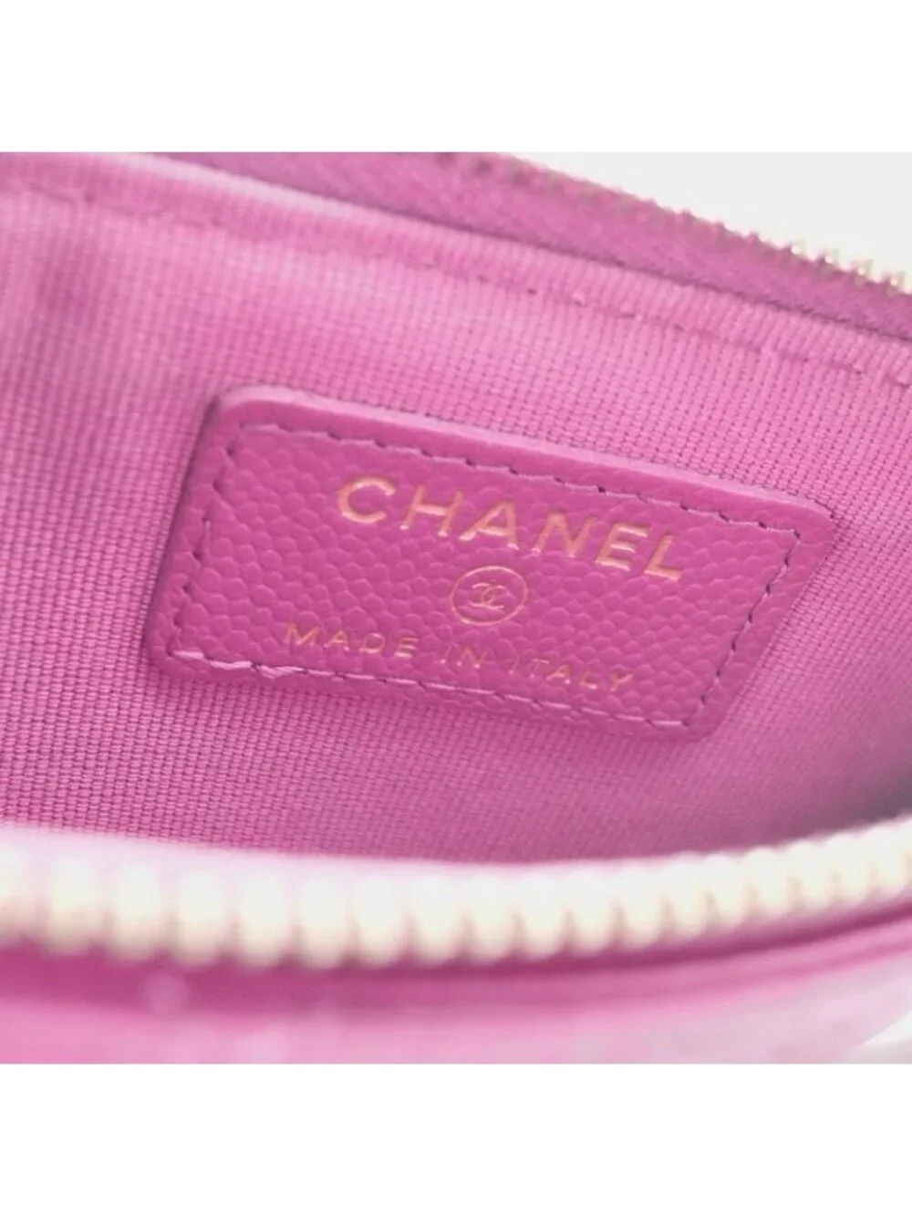 Chanel Wallet Coin Purse Purple Gold CC Logo Fragment Case Classic Zip Card