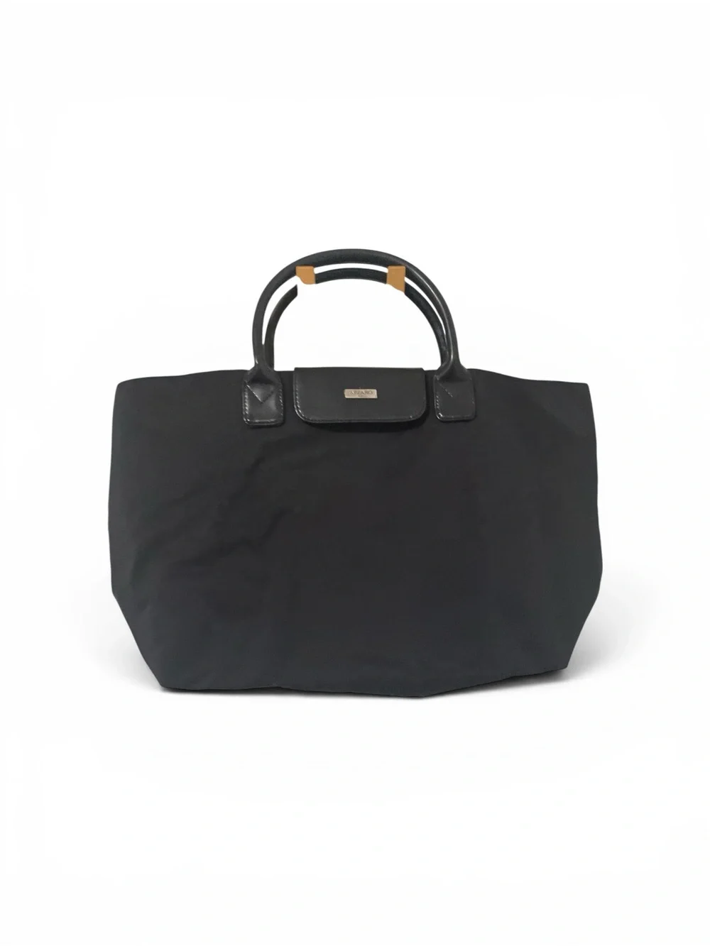 Azzaro Paris Black Nylon Weekender Tote Bag |Travel Carryall with Pouch