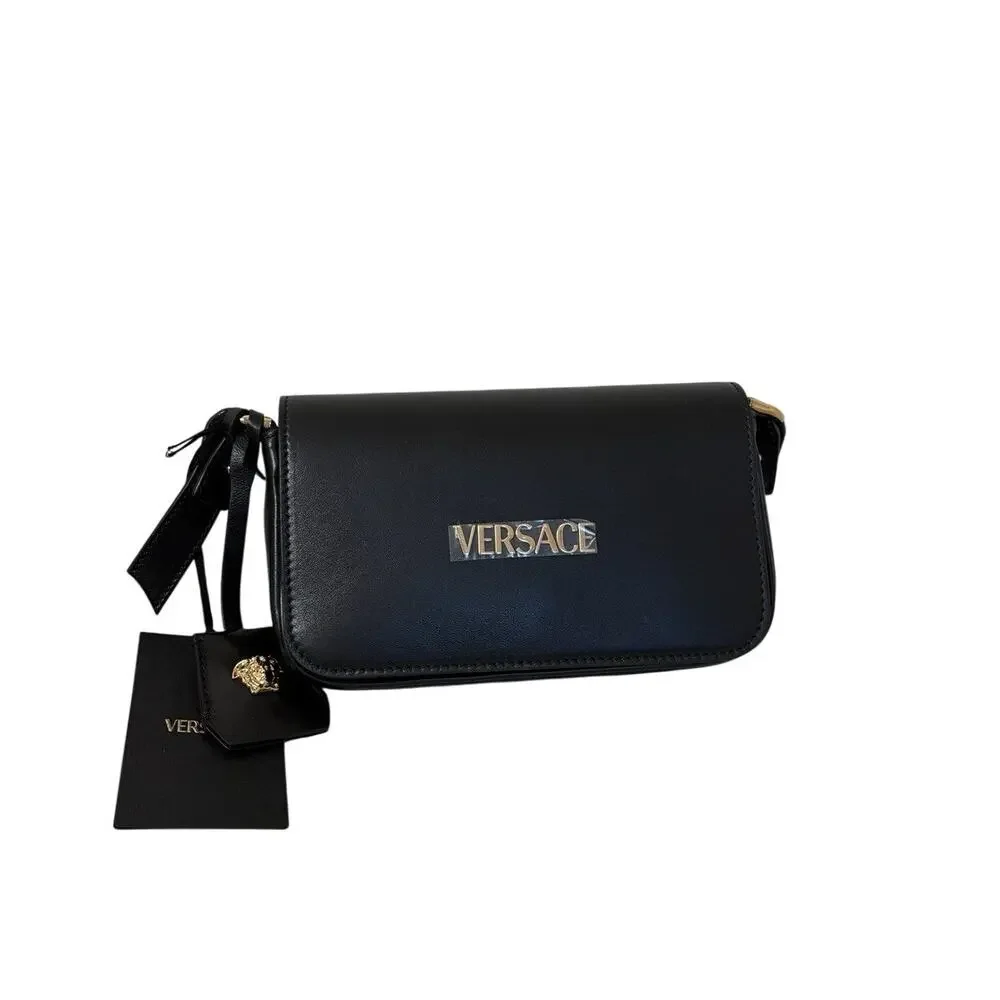 Versace Tag Flap Crossbody Bag