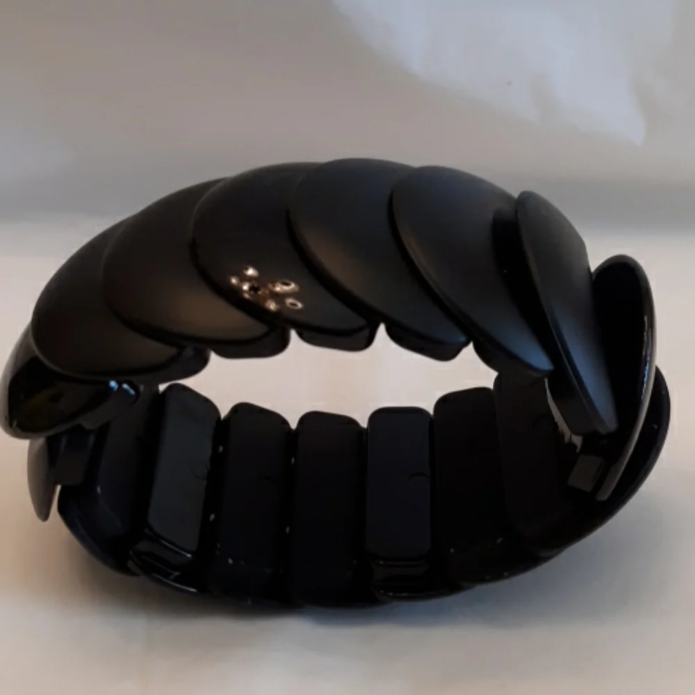 Black Stretch Bangle Bracelet