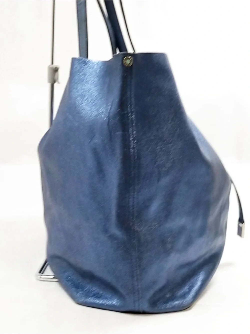 Tiffany&Co Blue Leather Tote Bag Shoulder Bag Handbag with pouch