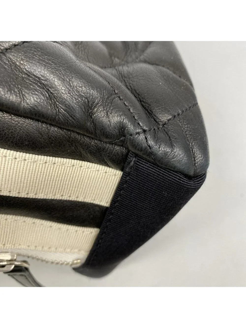 Chanel Chain Tote Quilted Lambskin Black Silver