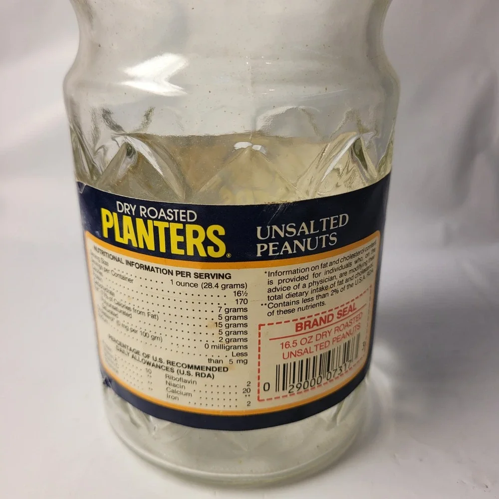 Planters‎ Peanuts Glass Decanter Vintage 1984 Mr Peanut Limited Edition Jar