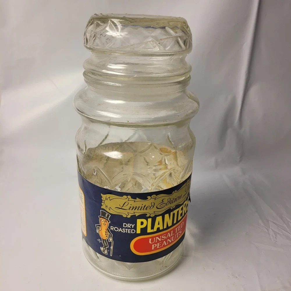 Planters‎ Peanuts Glass Decanter Vintage 1984 Mr Peanut Limited Edition Jar