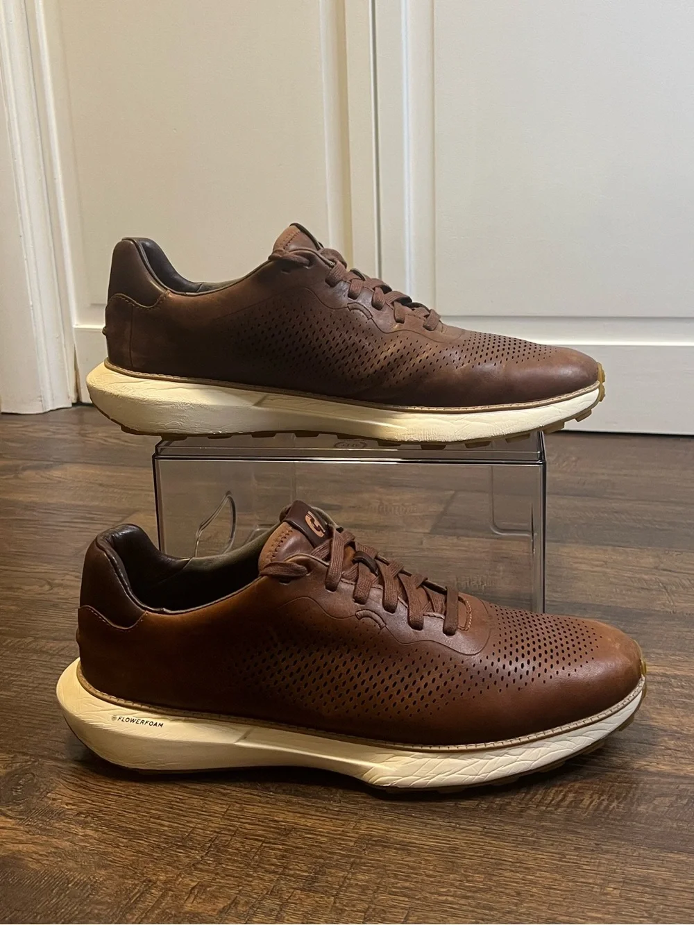 Cole Haan Mens Grand Pro Ashland Laser Perforated Sneakers Size 13 Acorn Brown