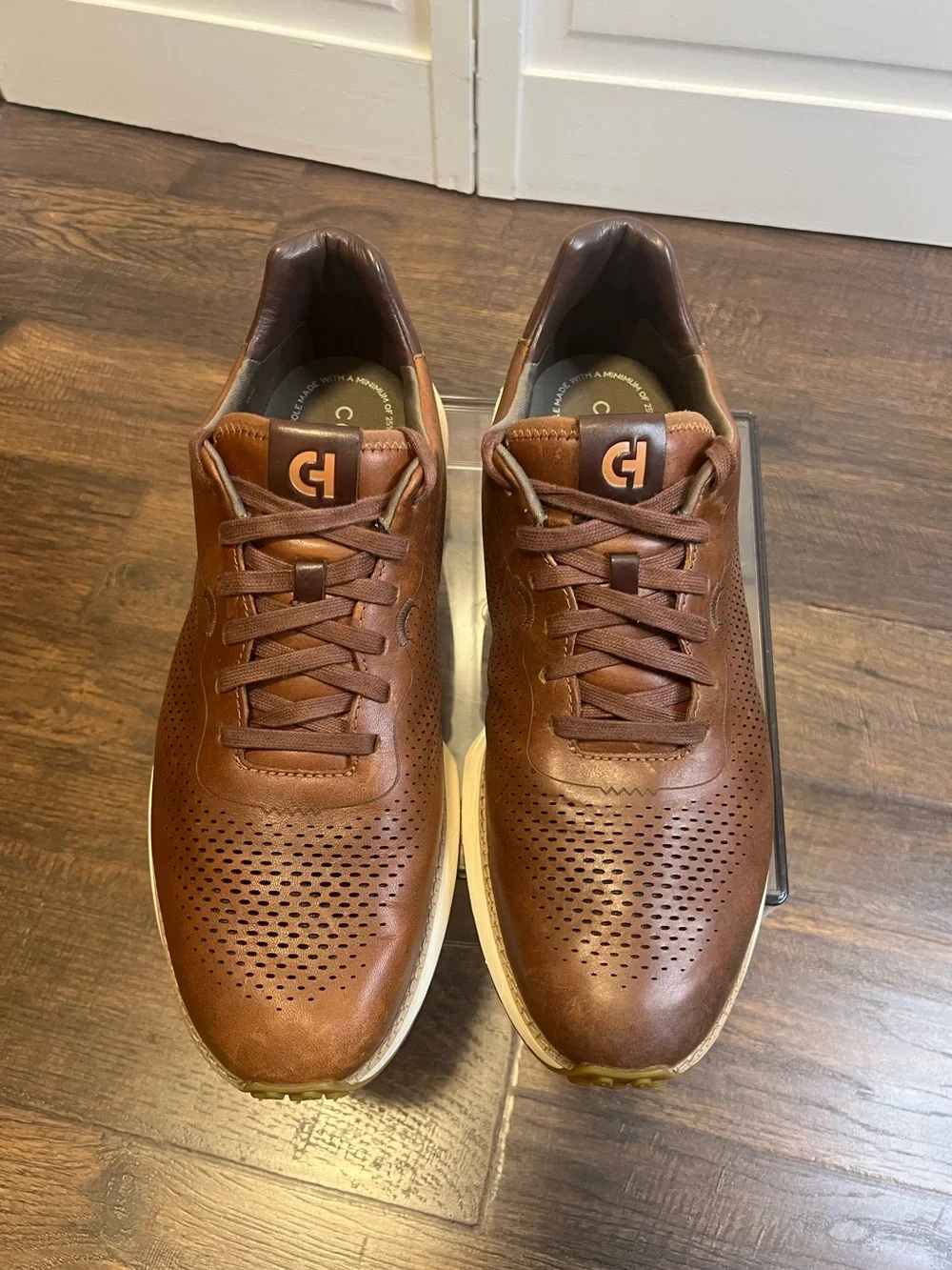 Cole Haan Mens Grand Pro Ashland Laser Perforated Sneakers Size 13 Acorn Brown
