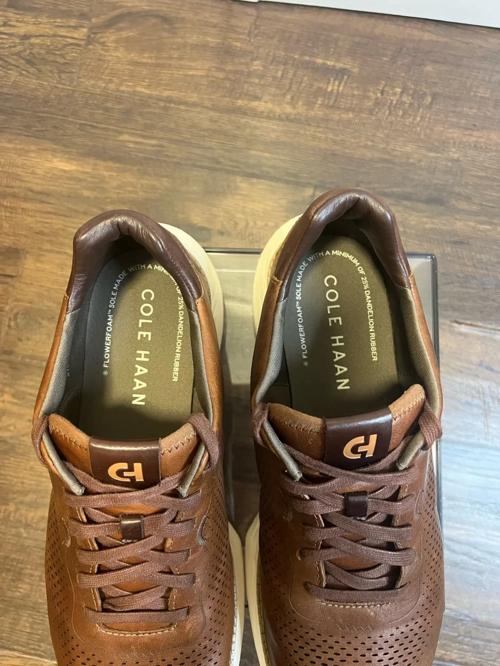 Cole Haan Mens Grand Pro Ashland Laser Perforated Sneakers Size 13 Acorn Brown