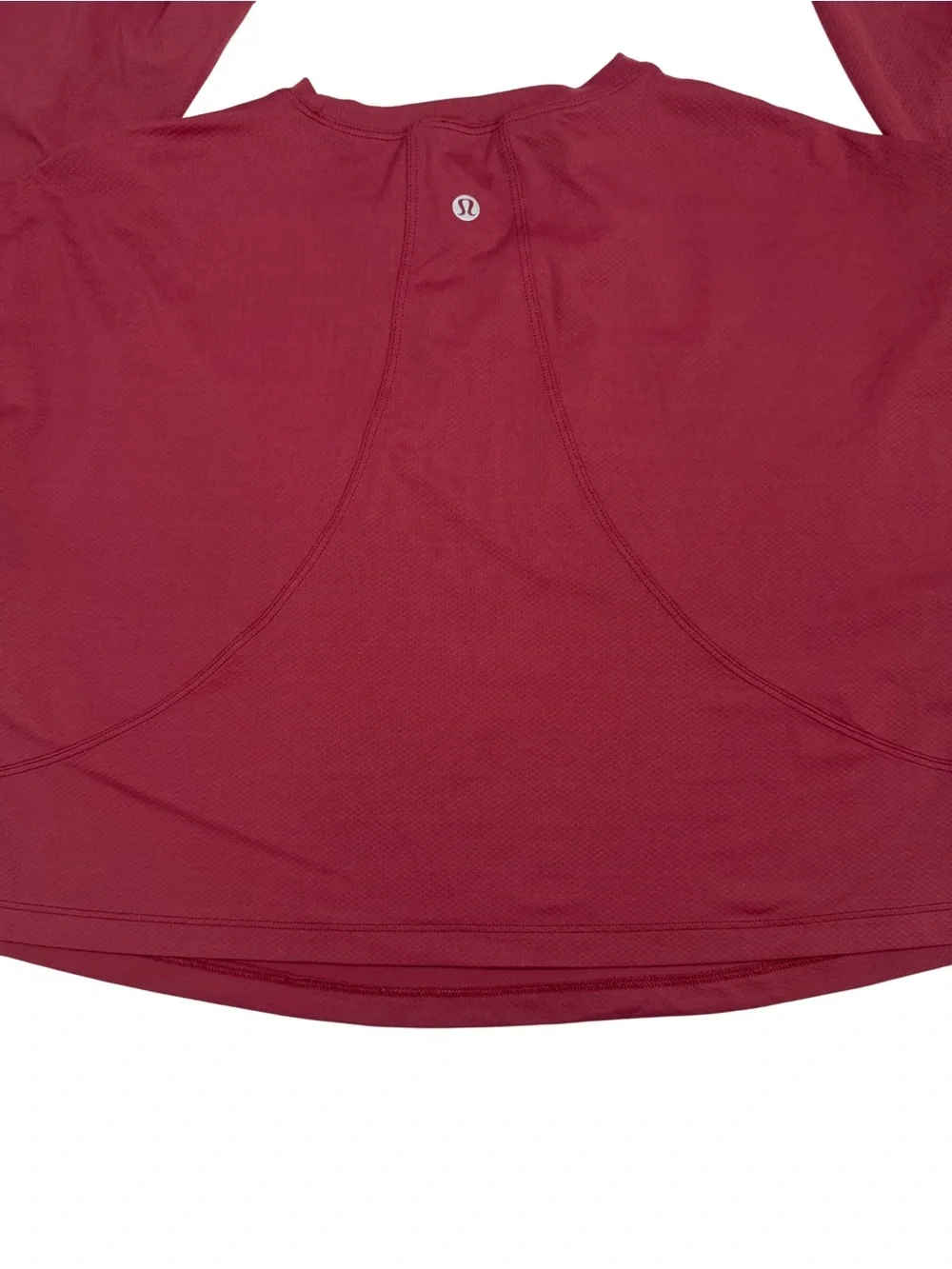 Lululemon Women Cropped Long Sleeve Athletic Top Burgundy Workout Yoga Gym SizeS