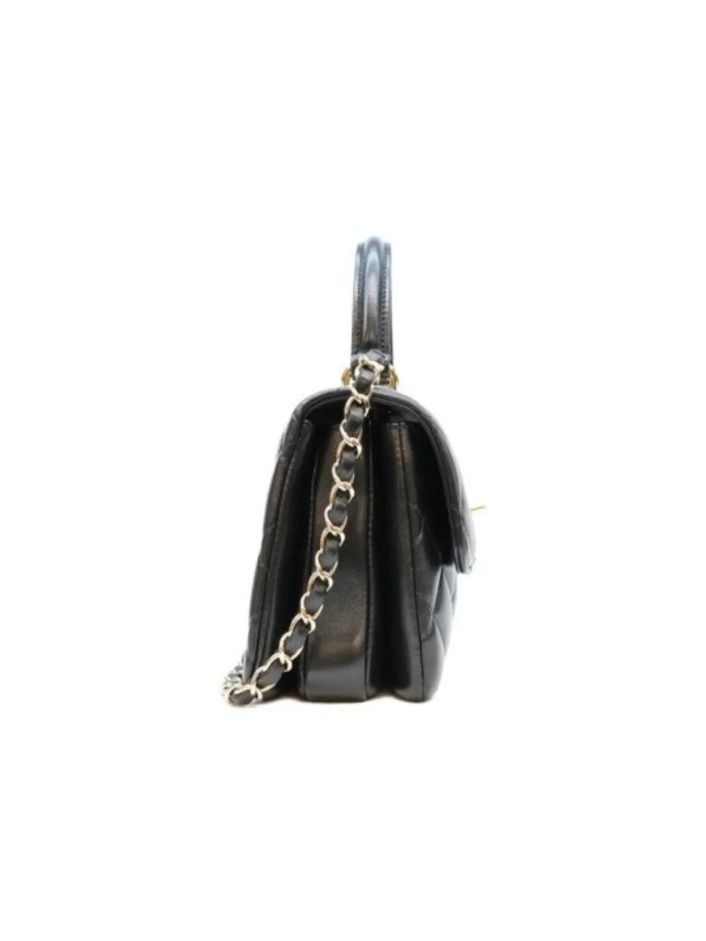 Chanel Black Lamb Gold Trendy CC Mini Top Handle Flap