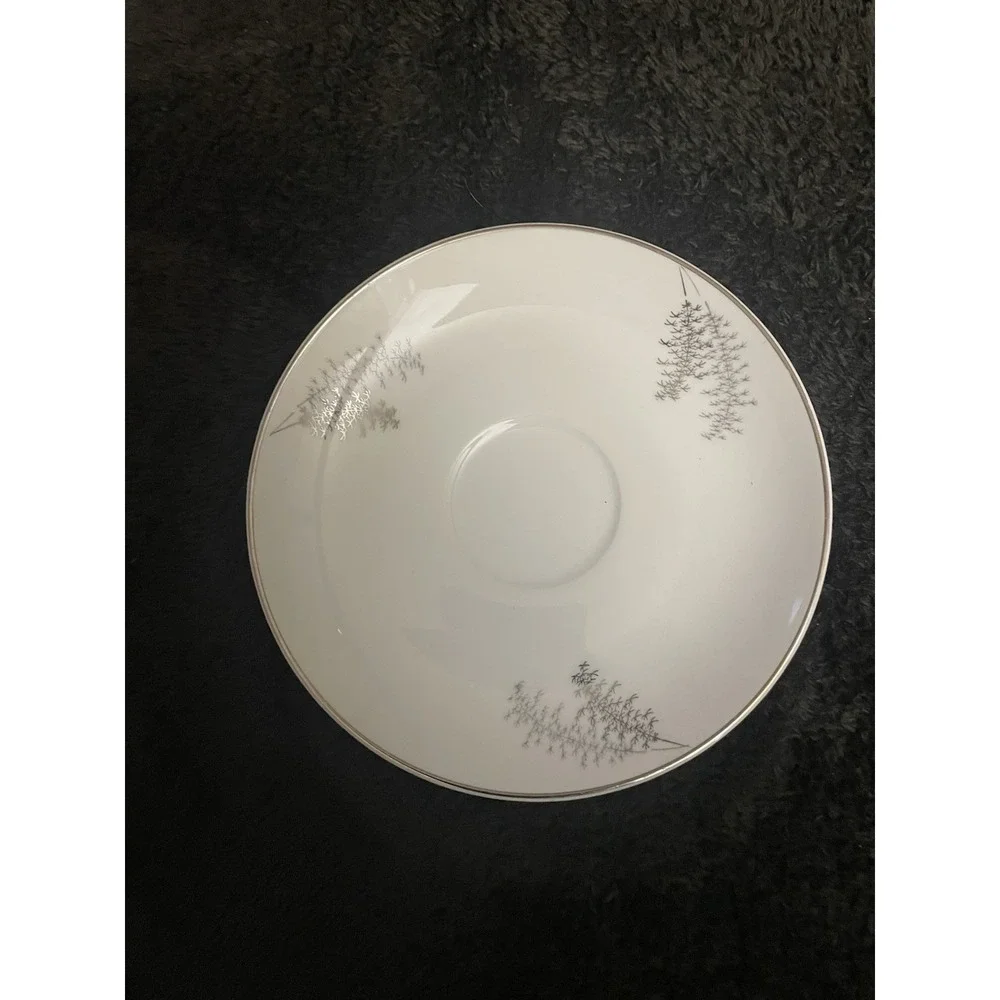 Fukagawa China Arita Silver Bamboo # 714 Cup and Saucer