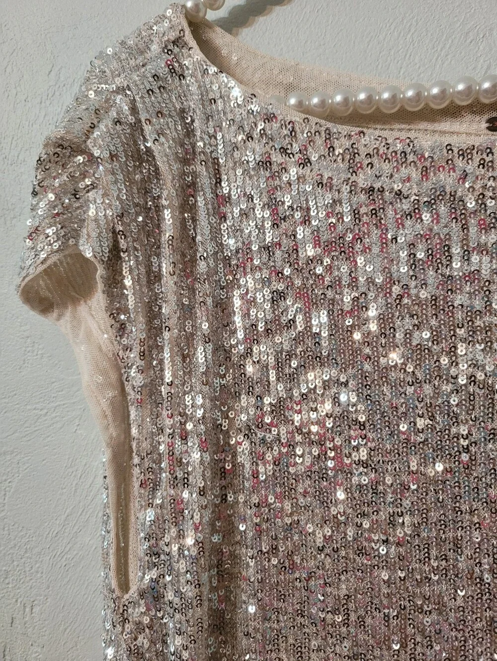 Free People Oversized Shime Sequin Stylish Tunic Top!