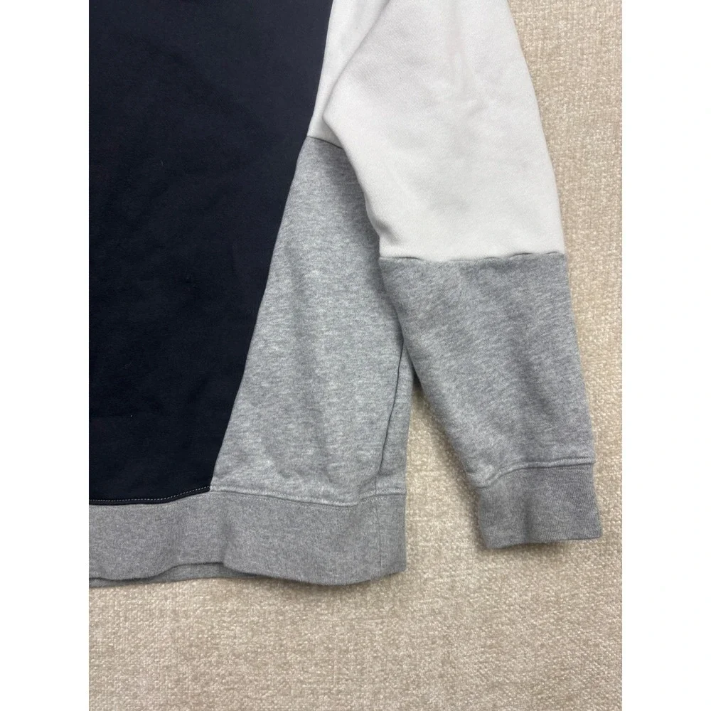 Nike Mens Colorblock Swoosh Logo Crewneck Sweatshirt Black White Grey Small
