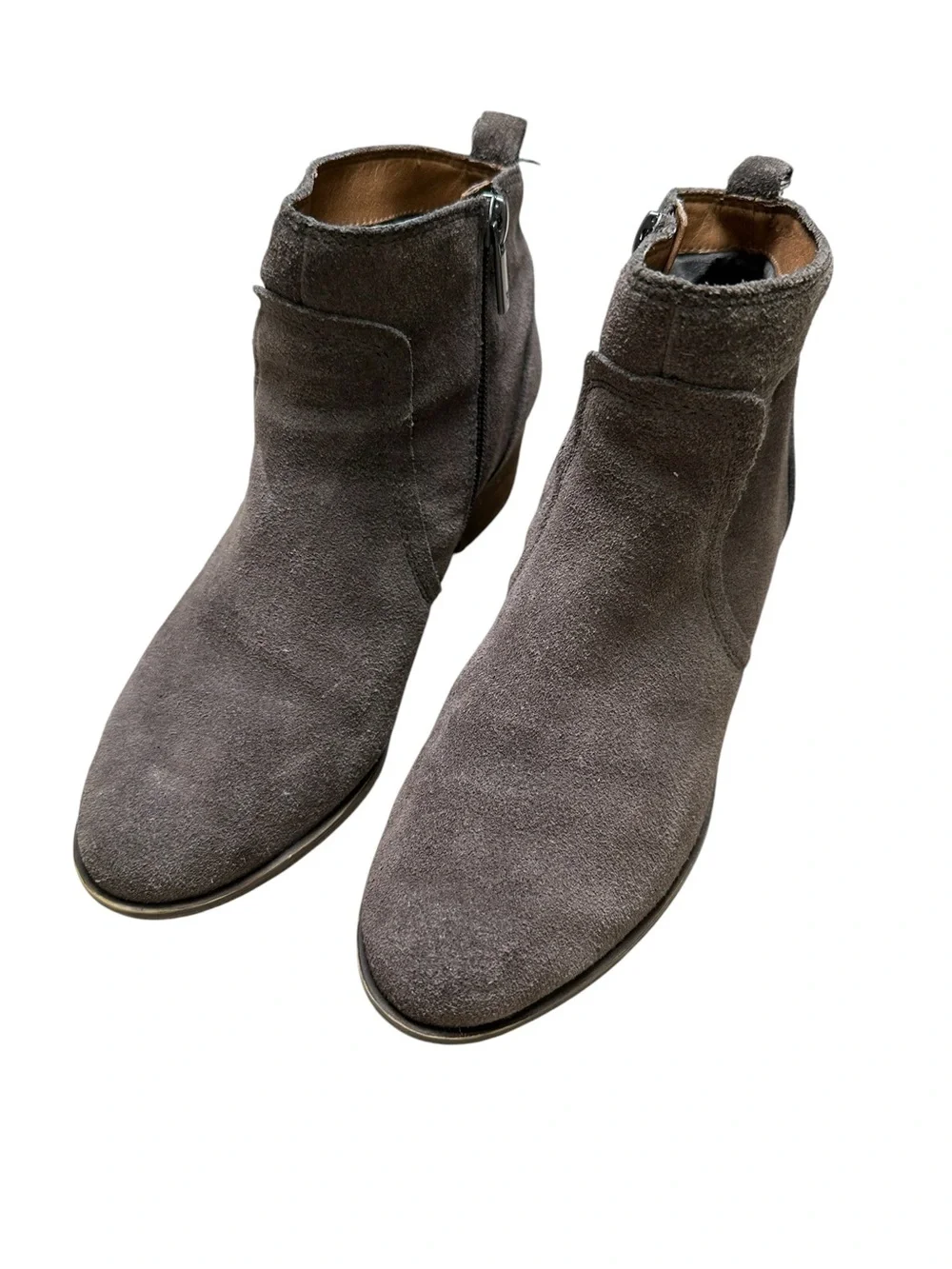 Lucky Brand Women’s 8 Gray Suede Low Heel Ankle Boot