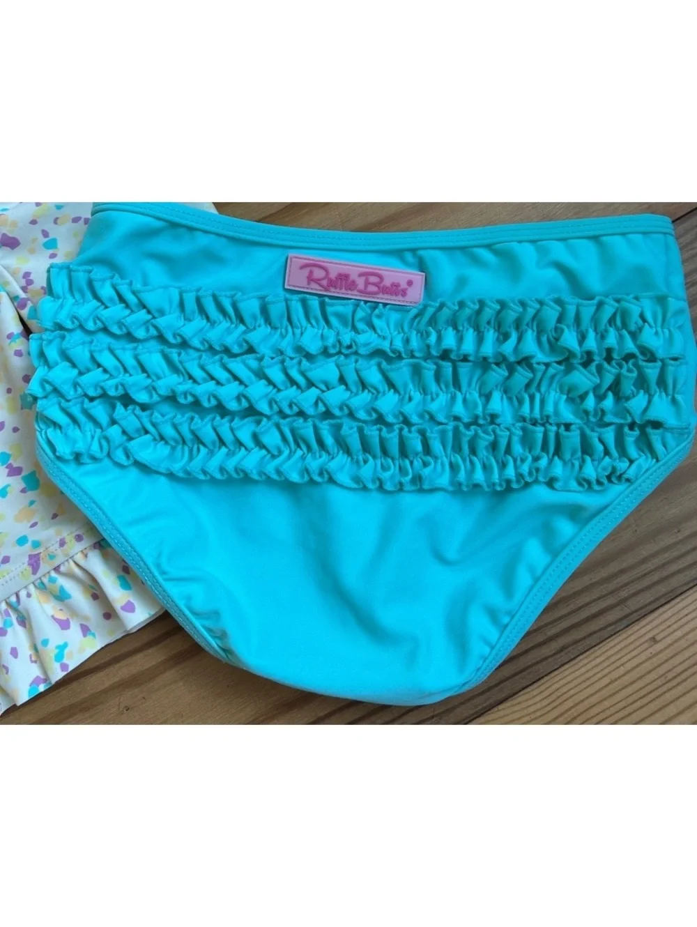 Ruffle Butts Confetti Rash Guard Two Piece Girls Size 8