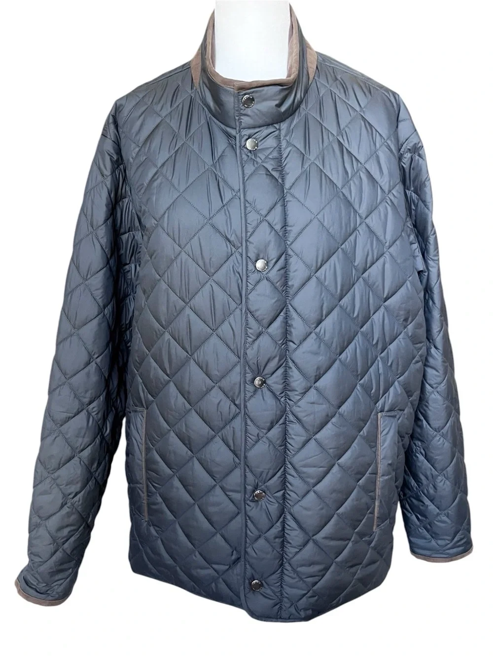 Peter Millar GraySuffolk Quilted Travel Coat Jacket Men's XL w/Bottle Opener