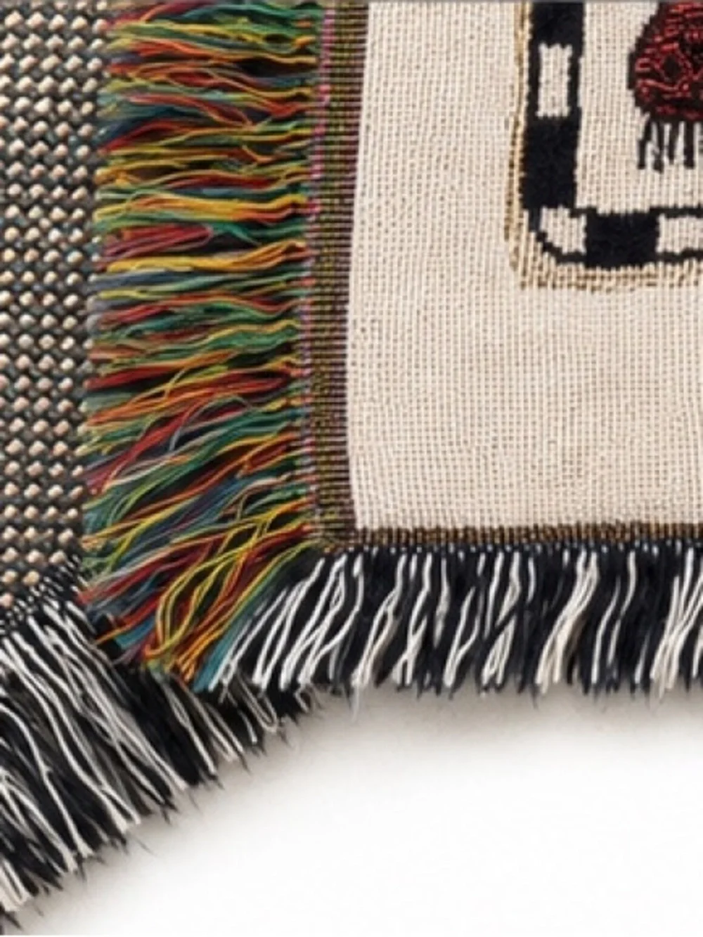 The Rug Barn Knit Jacquard Snowman Christmas Woven Throw Blanket Fringe 50x64