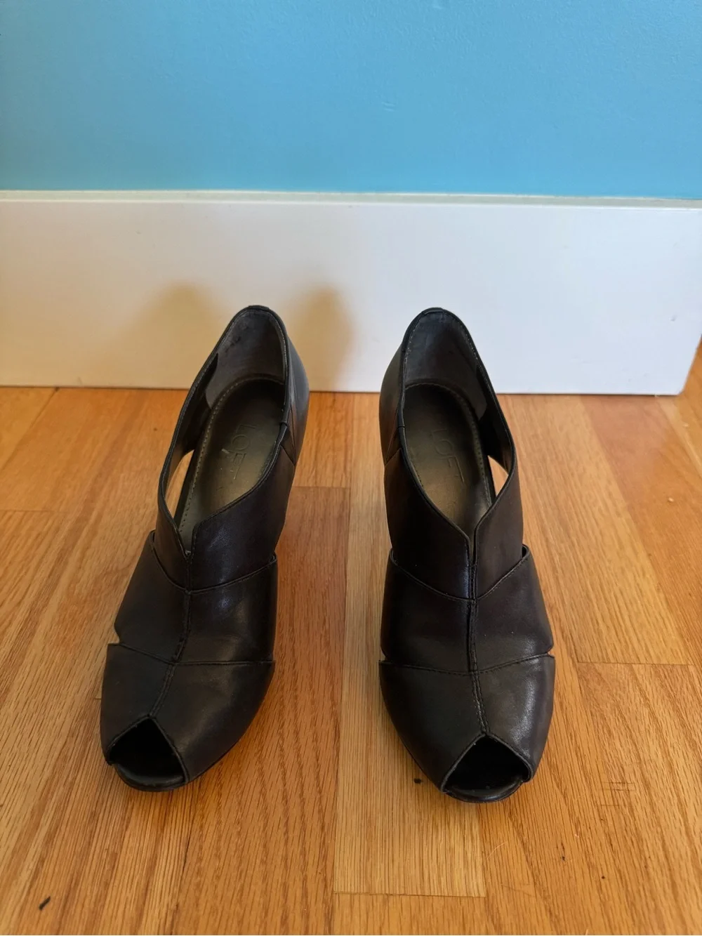 Loft Women’s Black Peep-Toe Heels