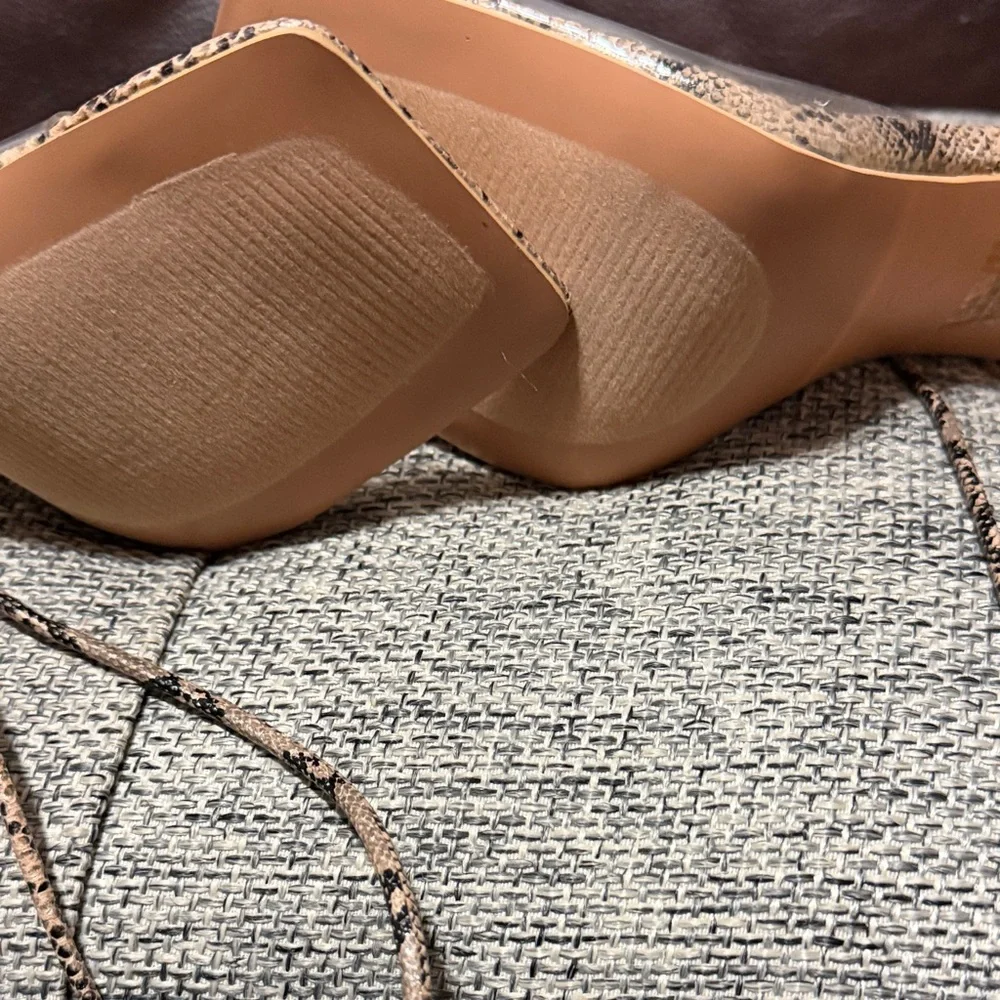 Gold Stiletto Lace-Up Sandal in Snake Print