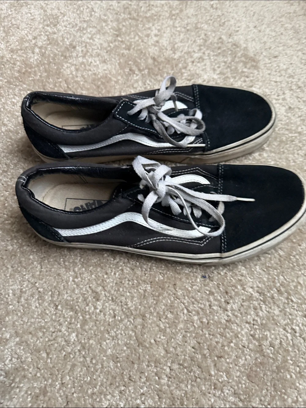 Vans Black and White Low-Top Skate Sneakers for Men